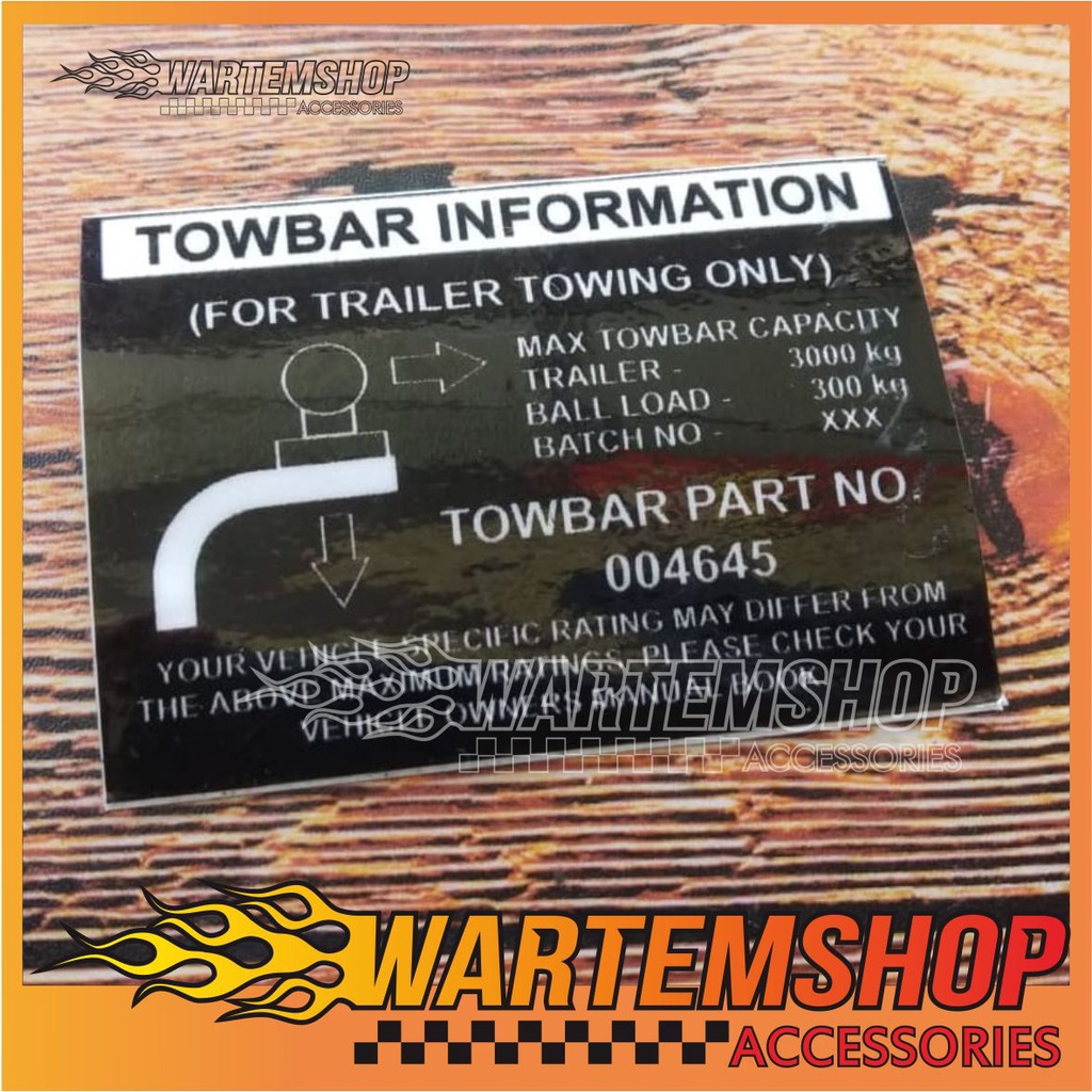 Jual STICKER OEM TEMPEL LUAR TOWBAR INFORMATION BLACK | Shopee Indonesia