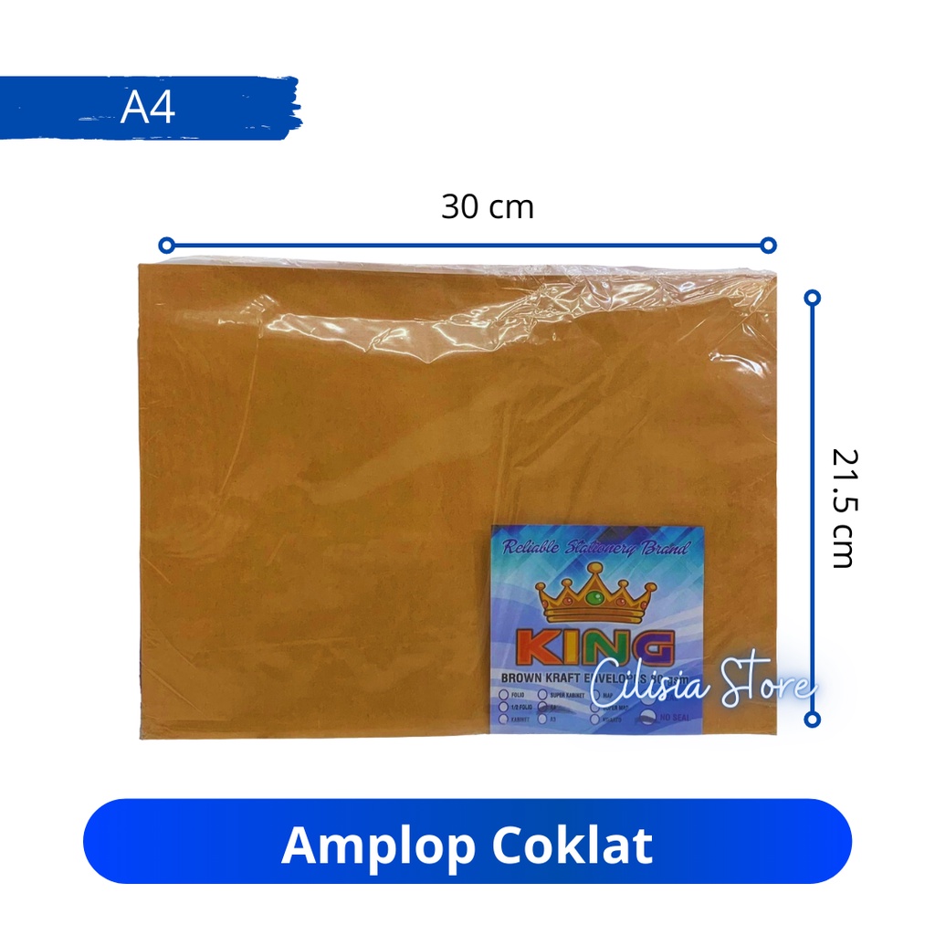 Jual Amplop Coklat A4 King 80gsm 30x21 5cm Amplop A4 [pack Isi 100