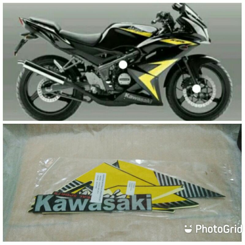 Jual Striping stiker ninja rr 2014 hitam kuning | Shopee Indonesia