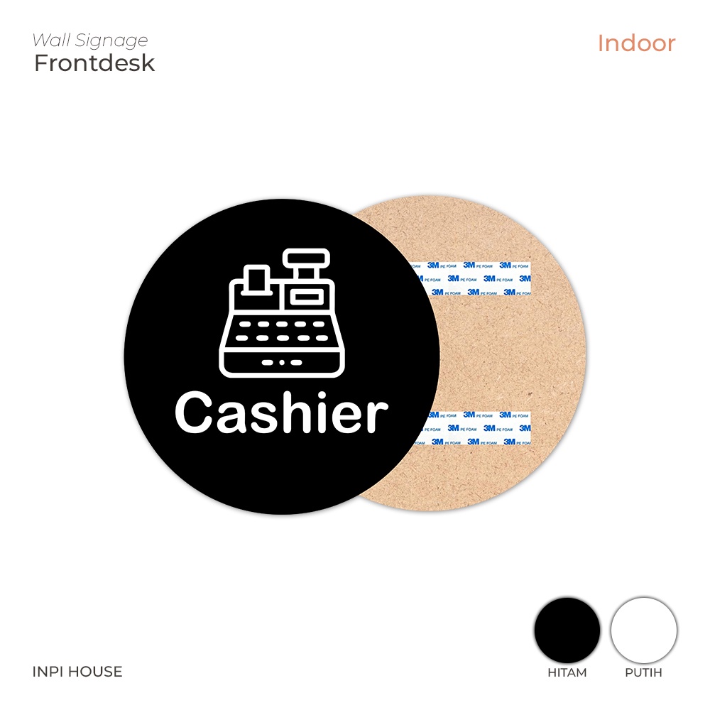 Jual signage - cashier wall decor - papan label kasir - Hitam Putih ...