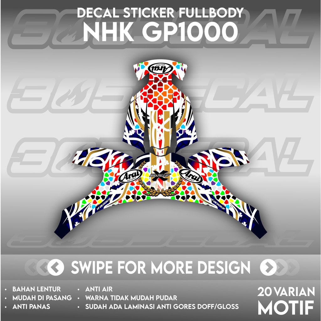 Decal helm arai discount