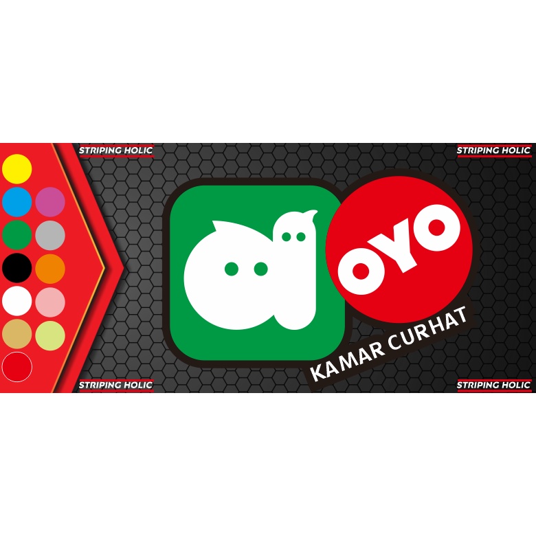 Jual STICKER OYO MI CHAT KAMAR CURHAT VIRAL TERBARU MURAH STIKER LOGO ...