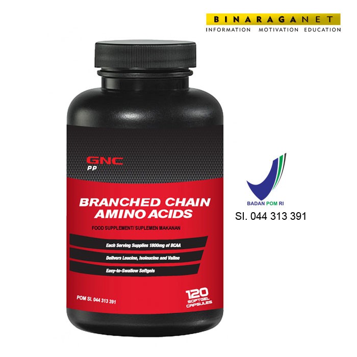 Jual GNC Branched Chain Amino Acids 120 kapsul lunak Pengiriman Khusus