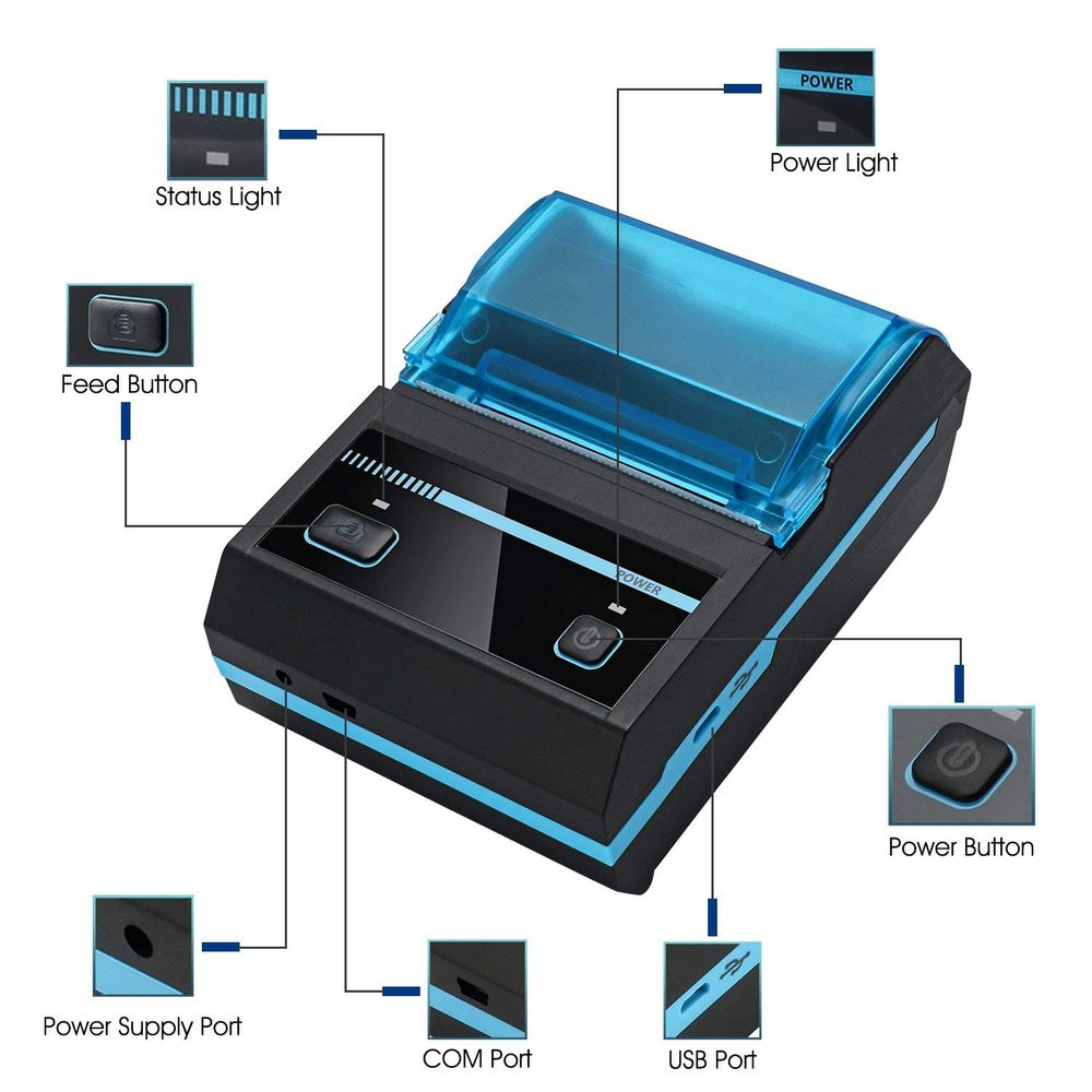 Jual Portable Bluetooth Barcode Label Thermal Printer 58mm Murah ...