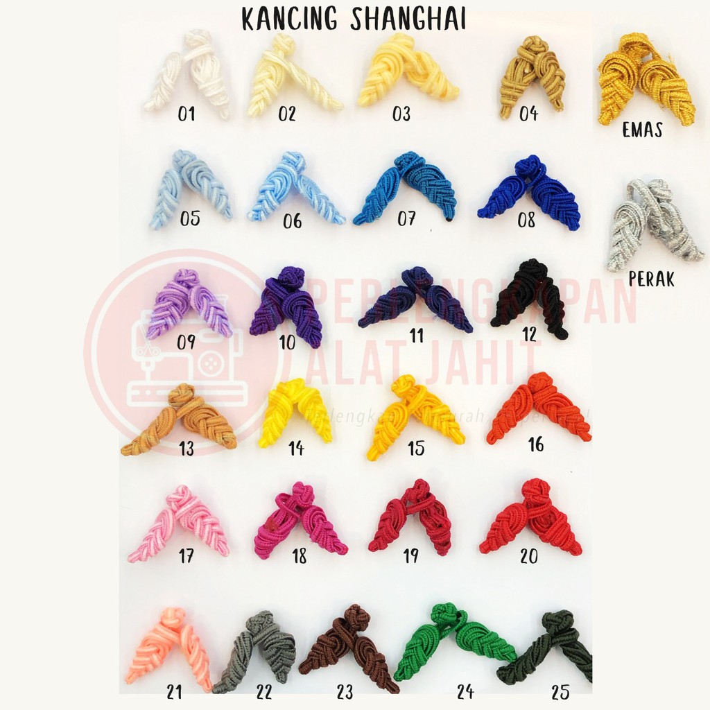 Jual (Per Buah) Kancing SHANGHAI, Kancing Baju Cheongsam, Kancing Baju