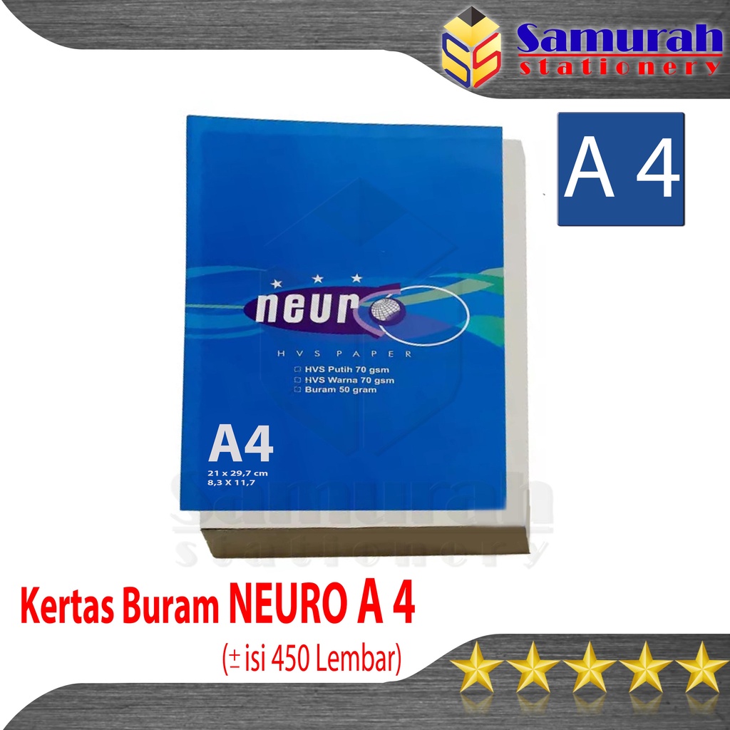 Jual Kertas Buram Neuro A4 Gramatur 50 Gsm / Kertas Koran Polos A4 Merk ...