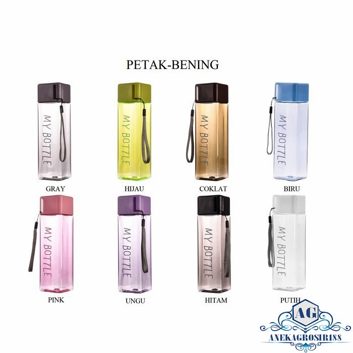Jual My Bottle Petak Clear Botol Persegi Botol 500 ml Botol Minum ...