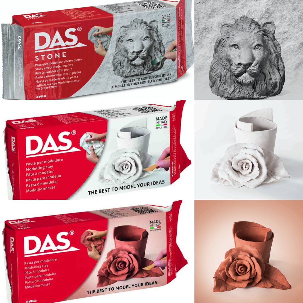 Jual DAS MODELLING CLAY 500GR / 1KG TANAH LIAT PUTIH / COKLAT / ABU (FR ...