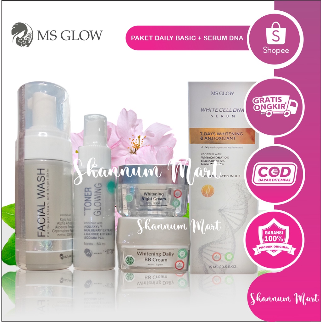 Jual Paket White Cell DNA MS Glow - White Cell DNA Night Cream Ms Glow ...