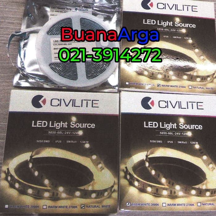 Jual LED Strips CIvilite 5050 24V 5M | Shopee Indonesia