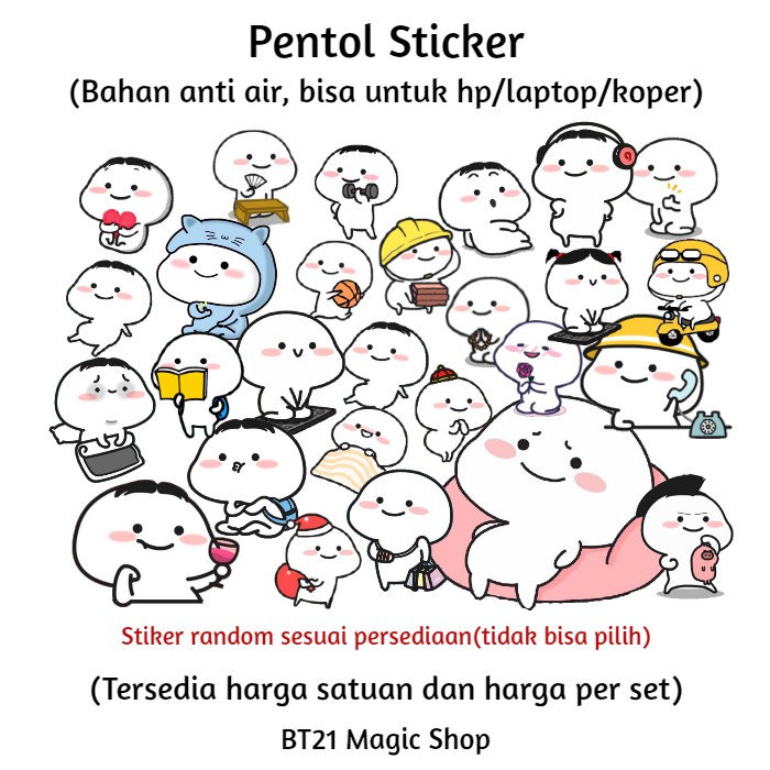 Jual [READY STOCK] 20pcs Pentol Stickers (Stiker Pentol Anti Air
