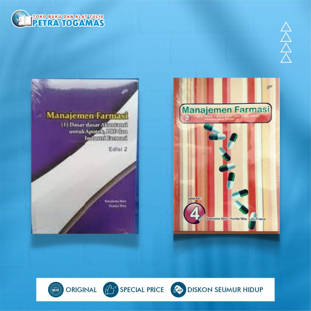 Jual MANAJEMEN FARMASI BUKU 01 ED.02 / BUKU 2 ED.04 By SOERJONO SETO ...