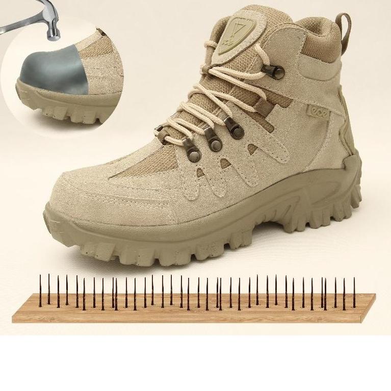 Jual Terbaik!! LR072 sepatu safety boots ujung besi dengan kulit asli