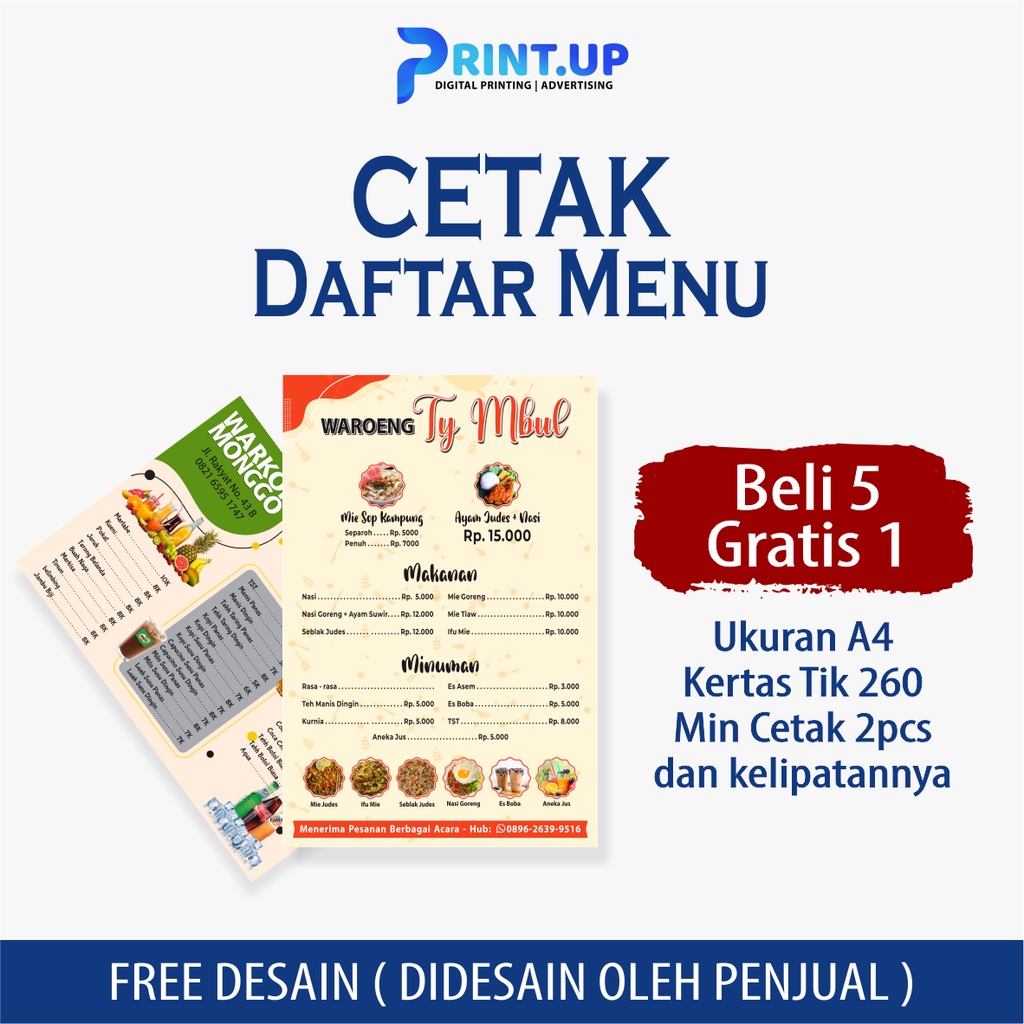 Jual Cetak daftar menu | Shopee Indonesia