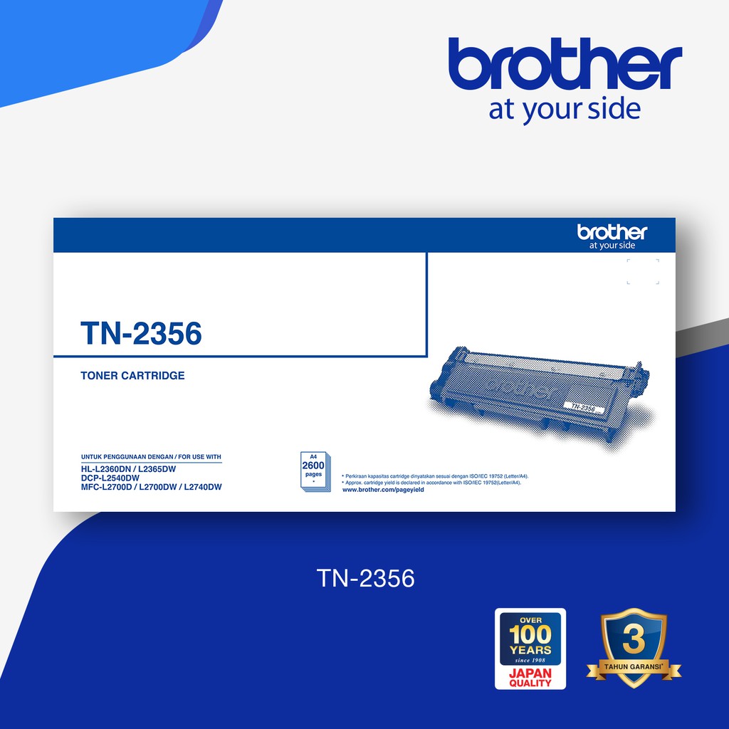 Toner Brother Original TN2356 for HL-2360DN, HL-2360DW, dll - Original Resmi