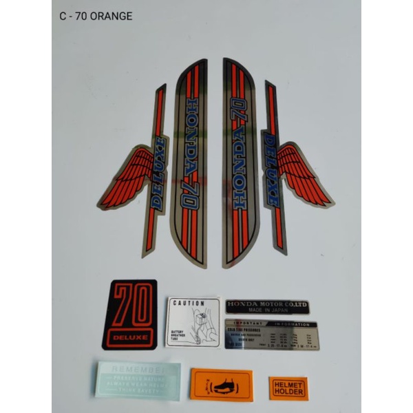 Jual STRIPING STIKER HONDA C70 ORANGE STTRIPING MOTOR C70 STICKER