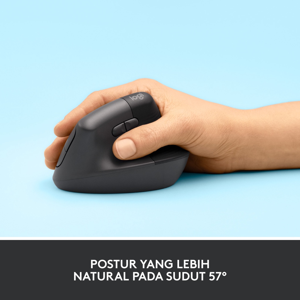 Logitech LIFT Mouse Ergonomic Vertical Wireless Bluetooth Silent - Graphite (4)