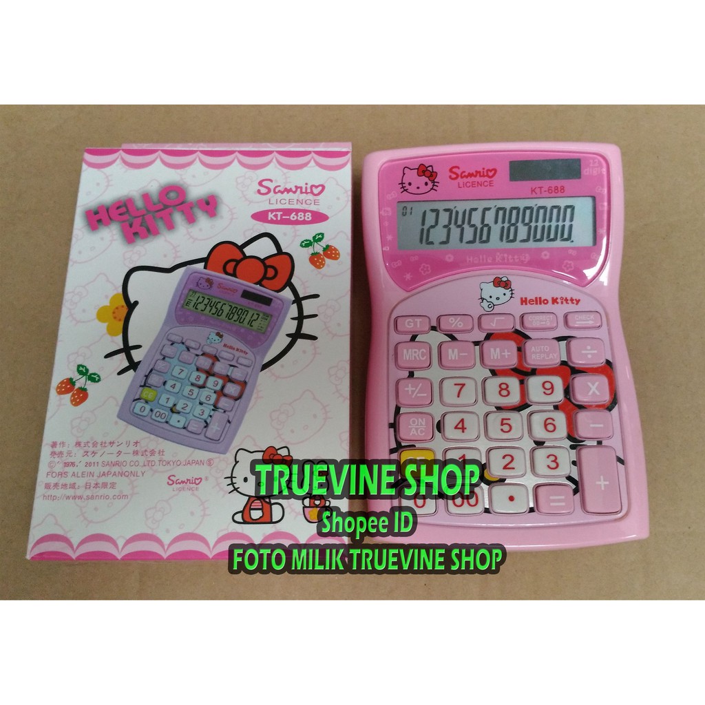 Jual Kalkulator Hello Kitty KT688 (12 Digit / Check & Correct