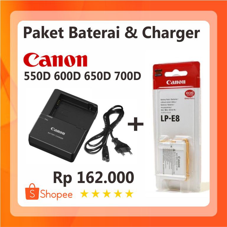 Caricatore USB Dual Per Batterie LP-E8 - Compatibile Con Canon EOS 550D, 600D, 700D, Rebel T3i, T5i