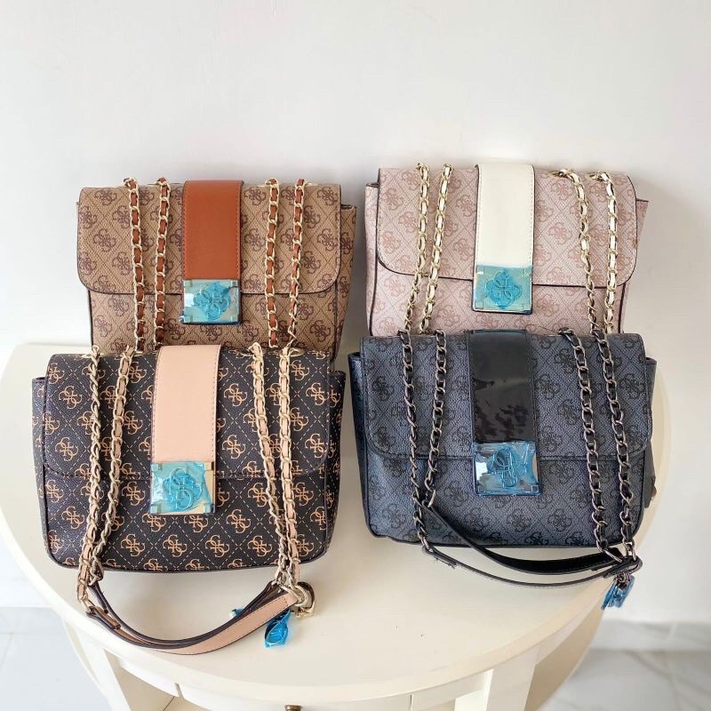 Jual Guess Logo City Convertible Flap Crossbody Bag Shopee Indonesia