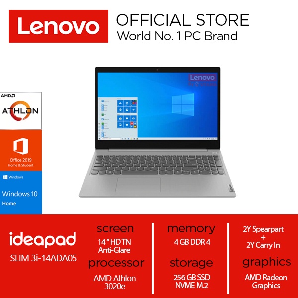 Jual Lenovo IdeaPad Slim 3 14ADA05 AMD Athlon 3020e 4GB 256GB SSD 14 HD ...