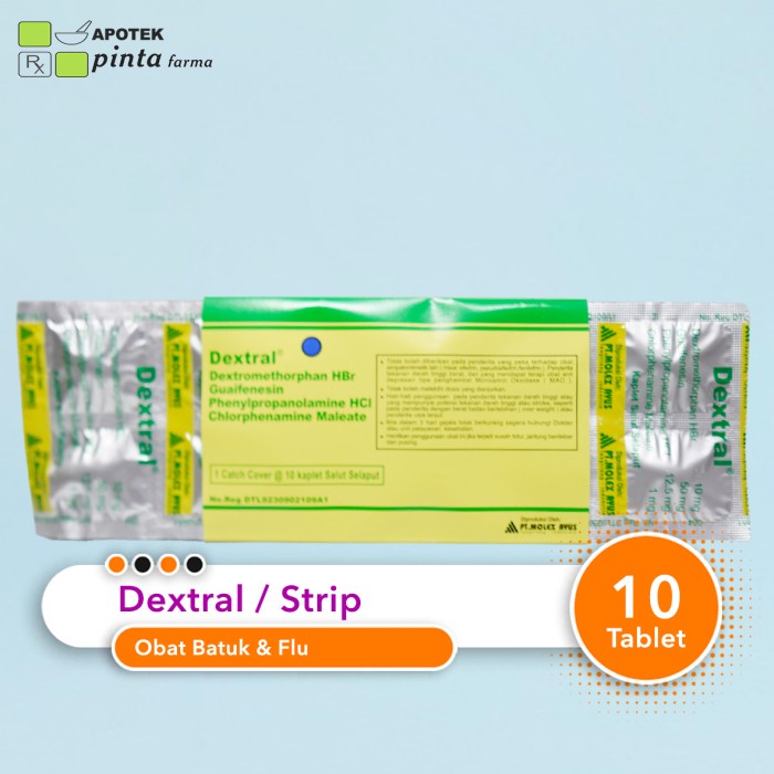 Jual Dextral 10 Kaplet meredakan batuk yang disertai gejala-gejala flu ...