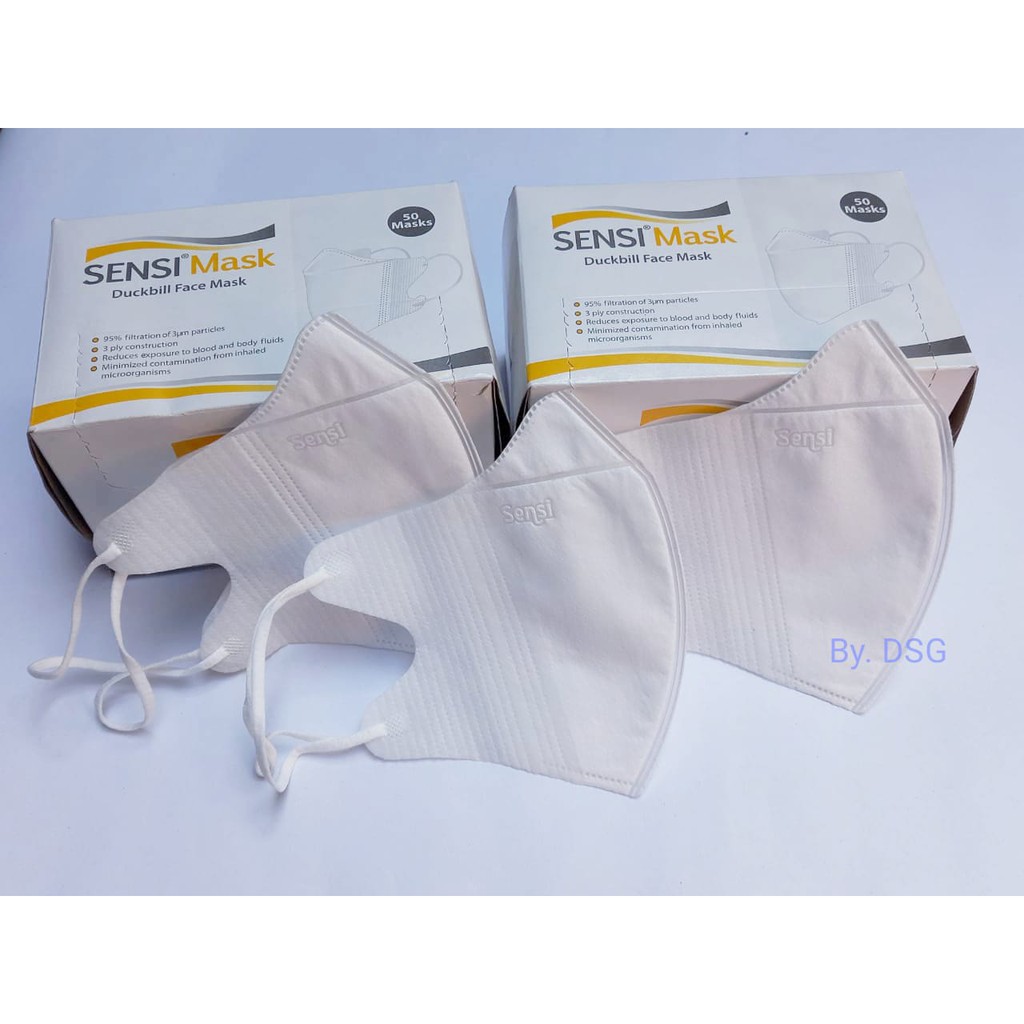 Jual Masker Sensi Duckbill Repack / Masker Ada Logo Emboss SENSI Nya ...