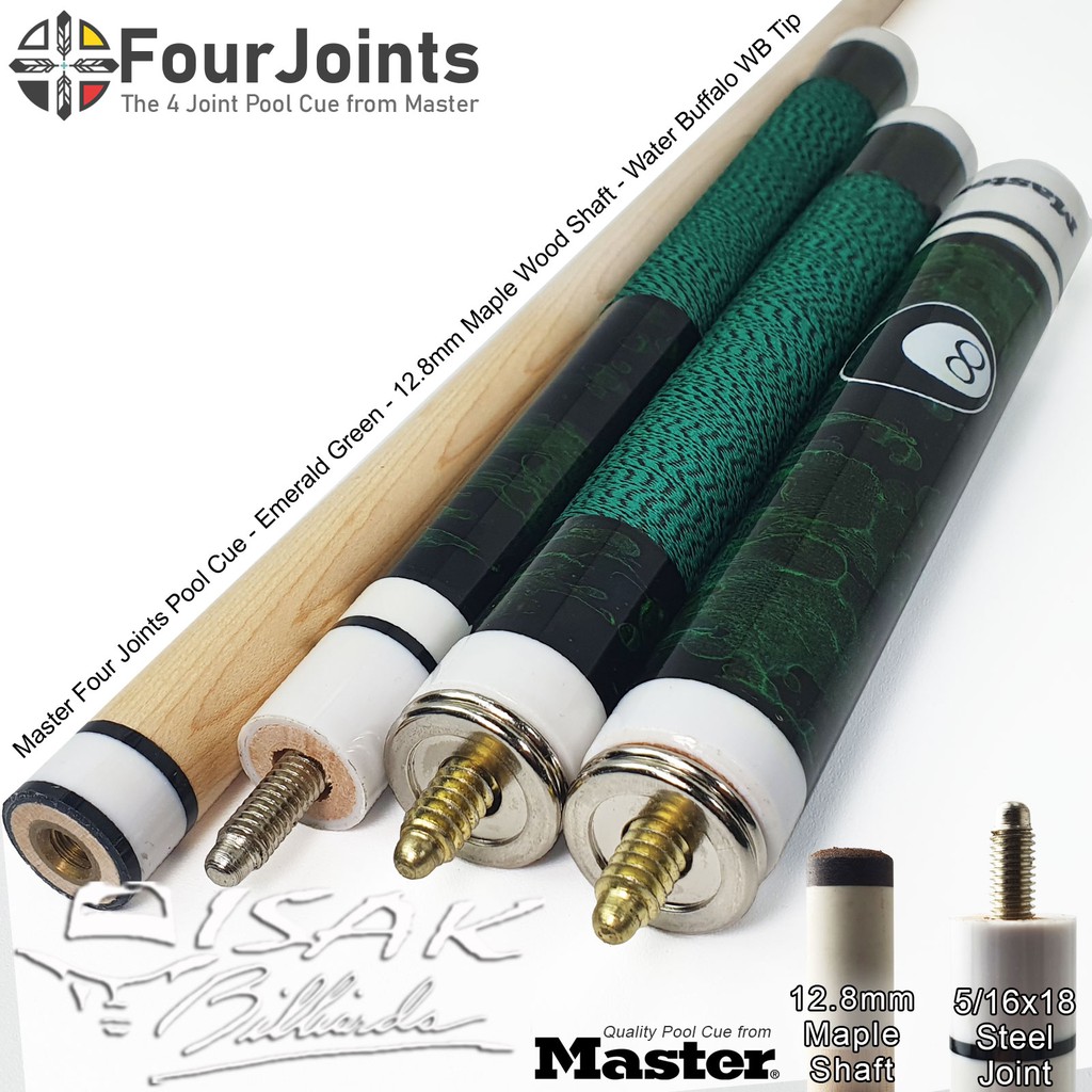 Jual Master 4 Four Joints Pool Cue Green Maple Billiard Stick Stik