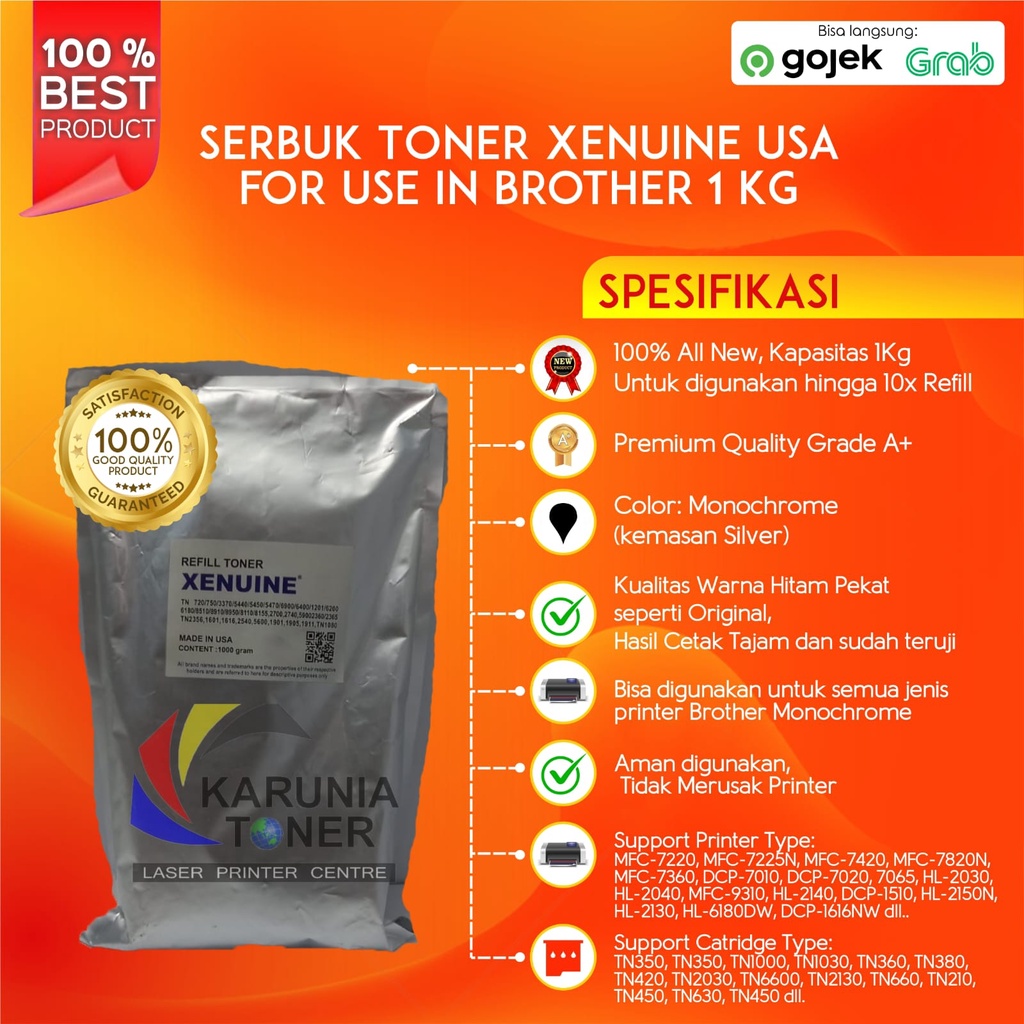 Jual Serbuk Toner Xenuine USA For TN2356 TN2306 HL L2360 L2365 L2640 ...