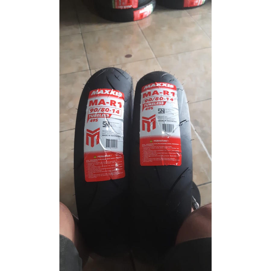 Jual ban maxxis MA-R1 90 80 14 soft compond free pentil | Shopee Indonesia