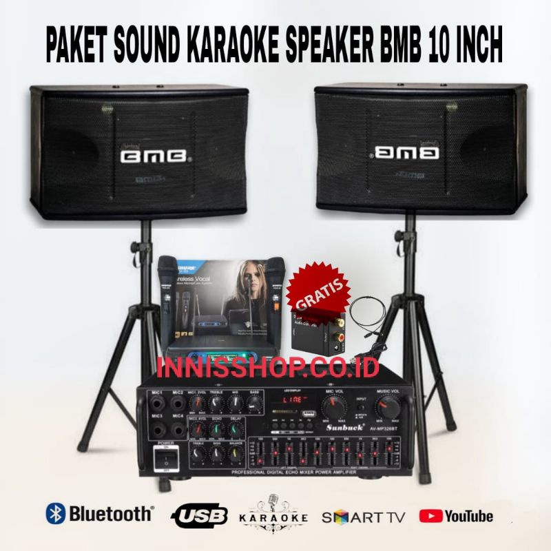 Jual Paket Karaoke Sound System Speaker Bmb 10 Inch Paket Sound System