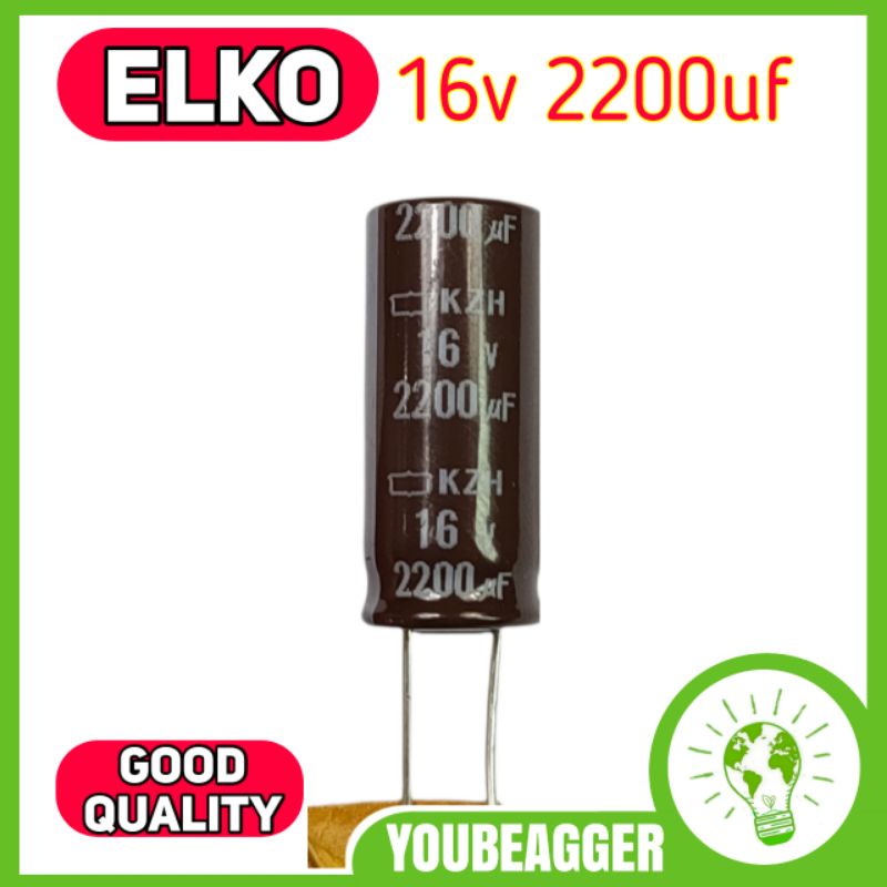 Elko condensator 10x radiaal 2200µF 6,3V | Elektrolytische condensator tot 105°C | 2200uF Elektrolytische condensator van UCC