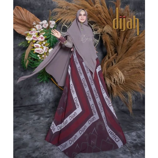 Jual Dijah 602 syari elegan cantik by Dijah original print motif dijah ...