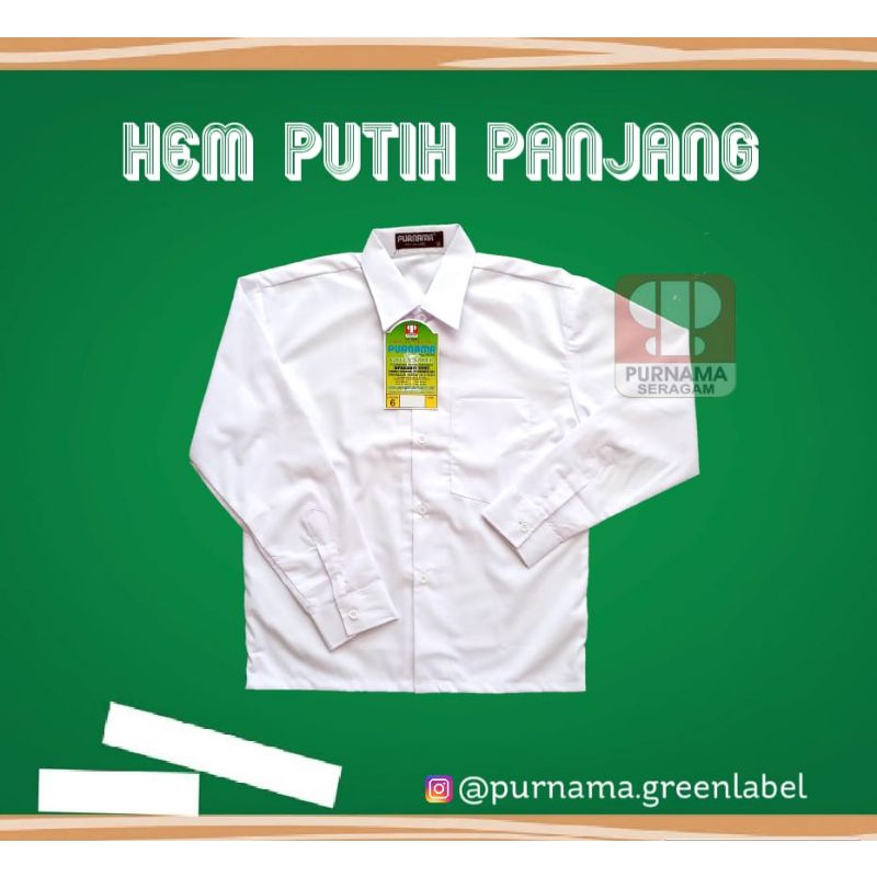 Jual Seragam Sekolah Hem Putih Lengan Panjang Shopee Indonesia