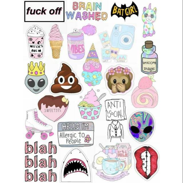 Jual STICKER TUMBLR/STIKER TUMBLER RANDOM 4 (BISA CUSTOM) | Shopee ...