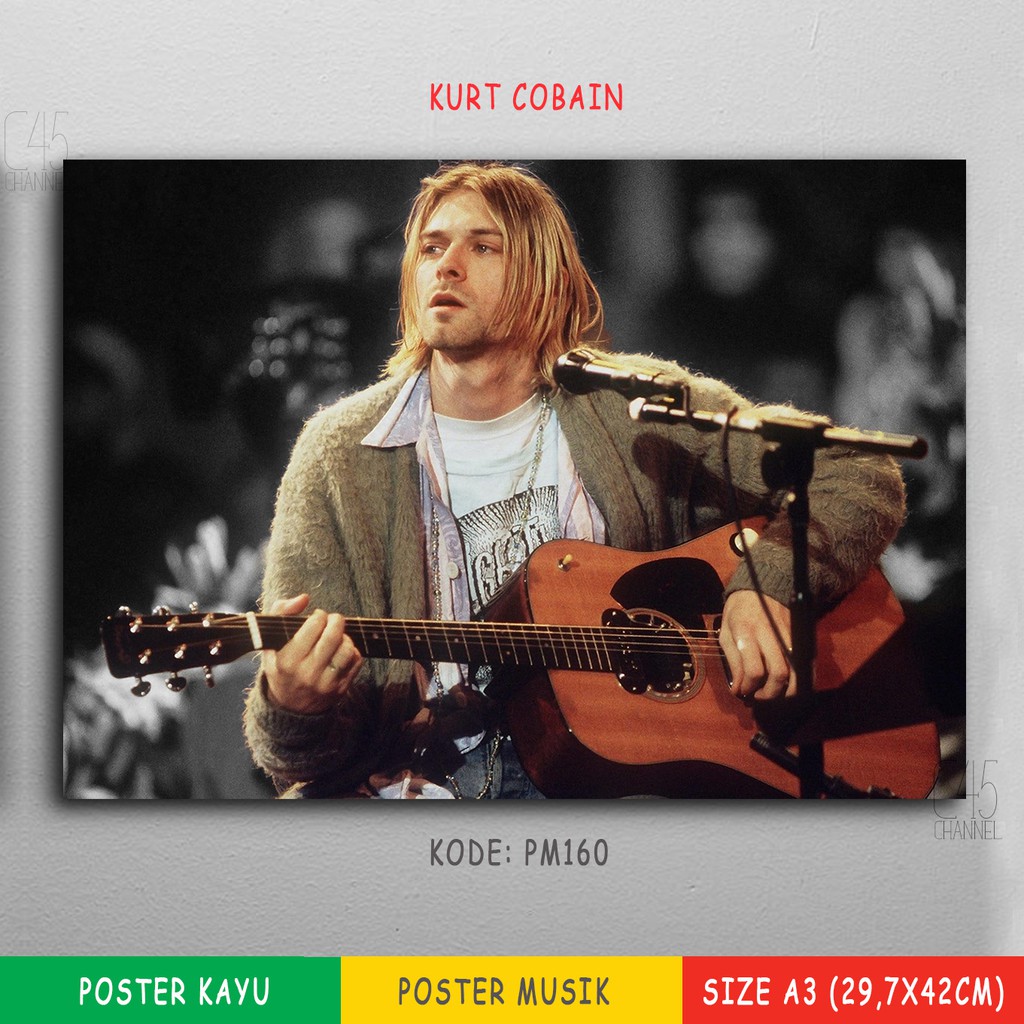 Jual KURT COBAIN Poster Foto Kayu MDF Band NIRVANA Rock Ukuran Besar A3 ...