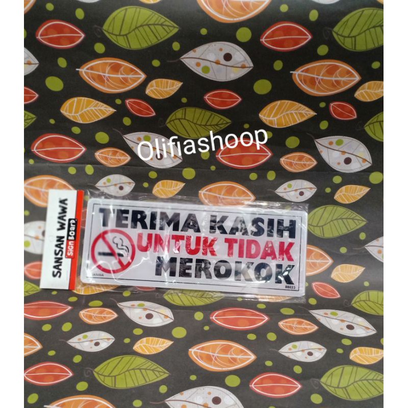 Jual AKRILIK SIGN TERIMA KASIH UNTUK TIDAK MEROKOK | Shopee Indonesia