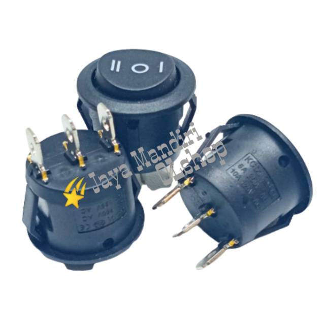 Jual Saklar Bulat Rocker Switch On Off ON 3Pin 3 Kaki Ukuran Besar ...