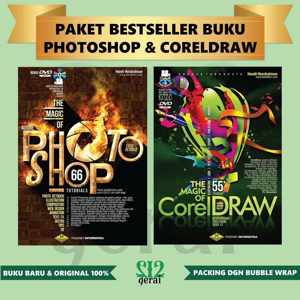 Jual PAKET BUKU DESAIN GRAFIS CORELDRAW DAN PHOTOSHOP | Shopee Indonesia