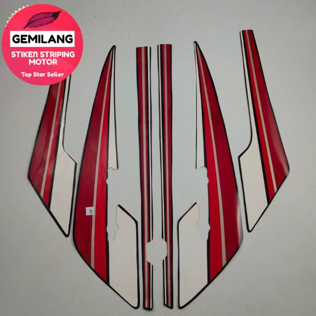 Jual Striping Decal Polet Sticker honda gl pro 1985 hitam merah stiker ...