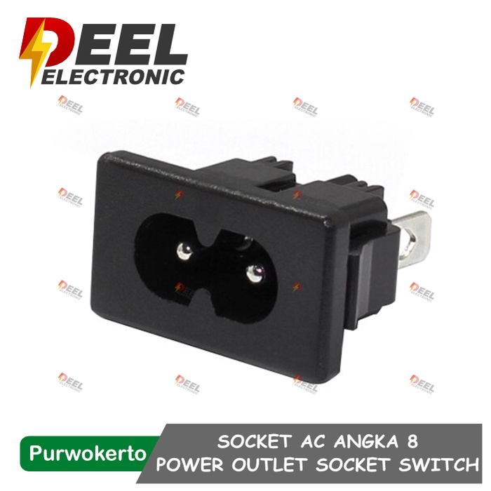 Jual SOCKET AC 2 PIN ANGKA 8 STANDAR POWER OUTLET SOCKET SWITCH 2.5A ...