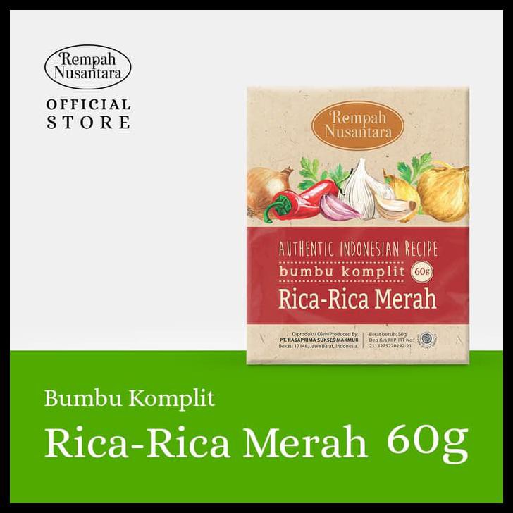 Jual SPECIAL!! REMPAH NUSANTARA BUMBU RICA-RICA MERAH 60 GRAM | Shopee ...