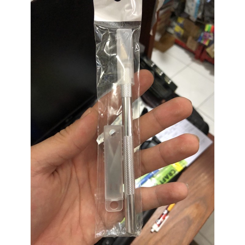 Jual cutter pen mirip vtec atau freya plus isi 5 bh kemasan plastik ...