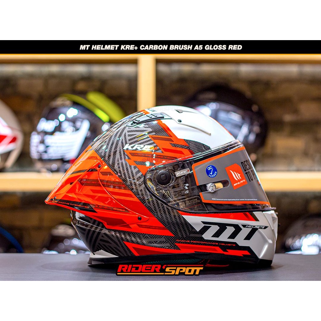 Jual Helm Motor MT HELMETS KRE+ Carbon Brush A5 Gloss Red Helmet ...