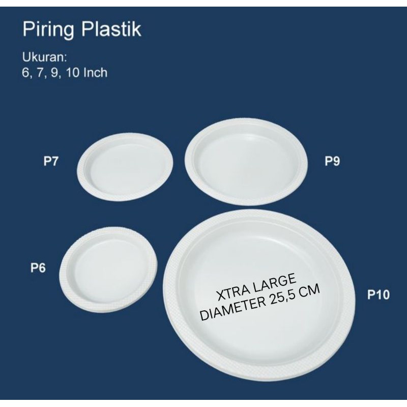 Jual Piring Plastik Extra Besar Piring Hajatan Sekali Pakai Isi 50 Pcs