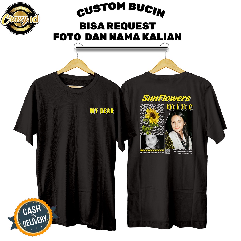 Jual Kaos Baju Bisa Custom Foto Gambar Sendiri Pacar Kalian Kaos Distro Bucin Mine Aesthetic 