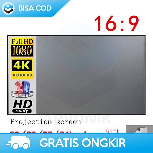 Jual LAYAR PROYEKTOR KAIN ANTI CAHAYA SCREEN CURTAIN 100 INCH 4K L21 ...