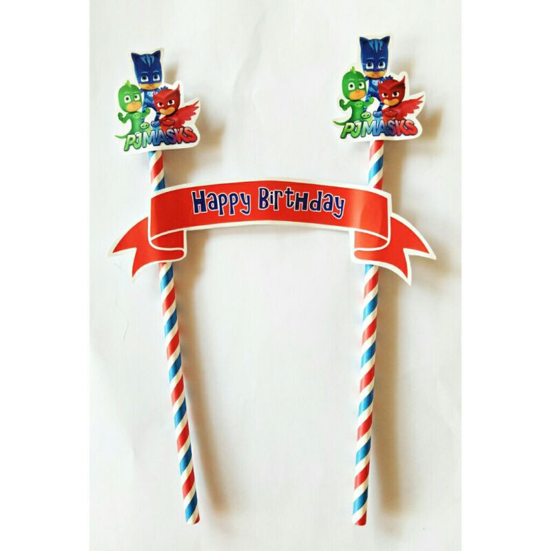 Jual toper topper cake hiasan kue ulang tahun karakter pj masks pj mask