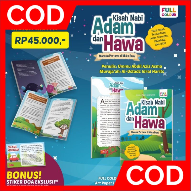 Jual Buku Islami Kisah Nabi Adam Dan Hawa Manusia Pertama Di Muka Bumi Bisa Cod Shopee Indonesia 5964