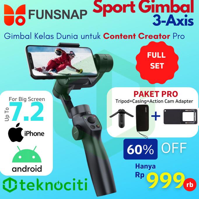 Jual Jual Paket Pro Sport Gimbal Funsnap Capture Three Axis Stabilizer Kamera Hp Shopee Indonesia